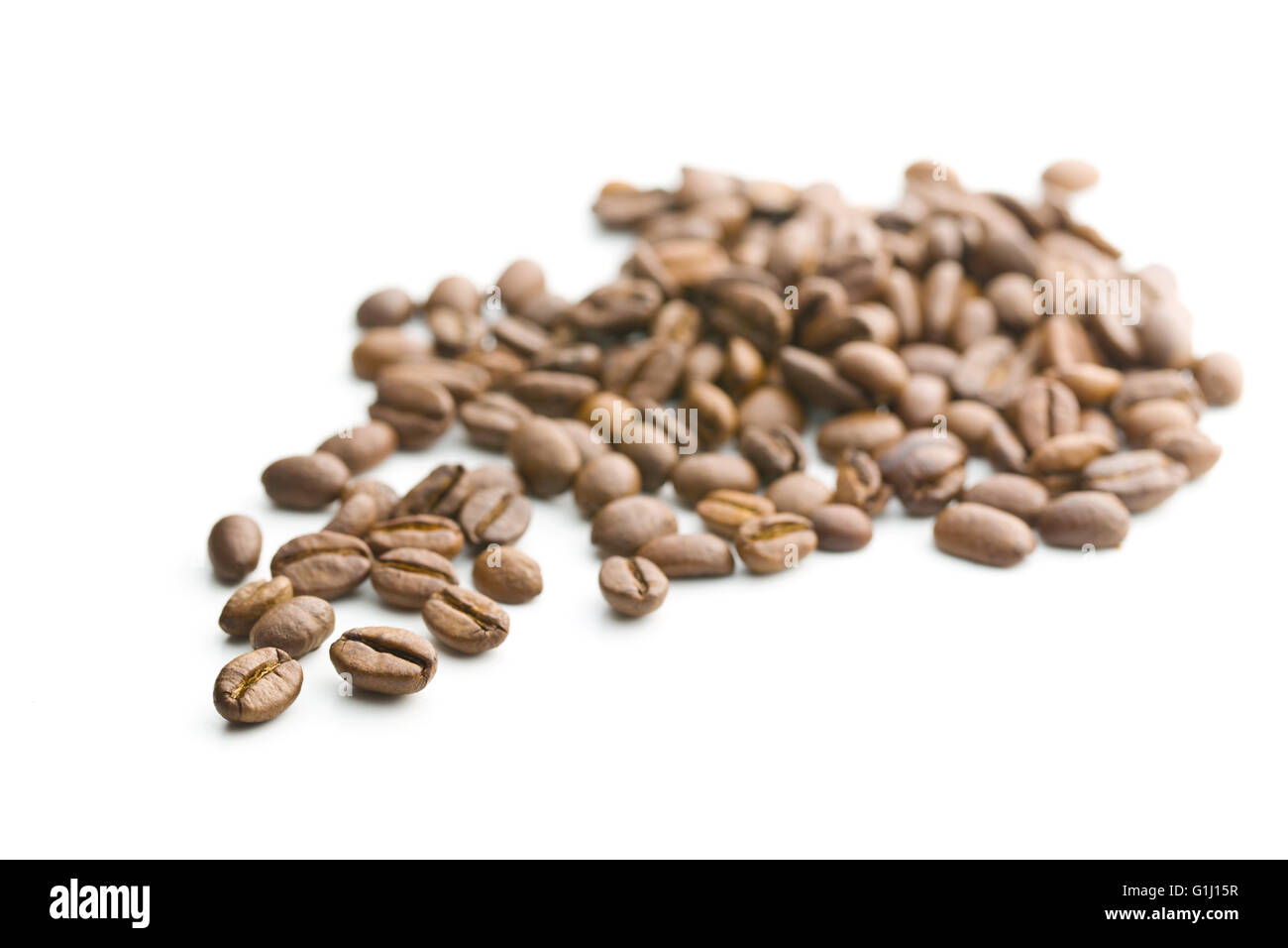 The roasted coffee beans isolated on white background Stock Photo - Alamy