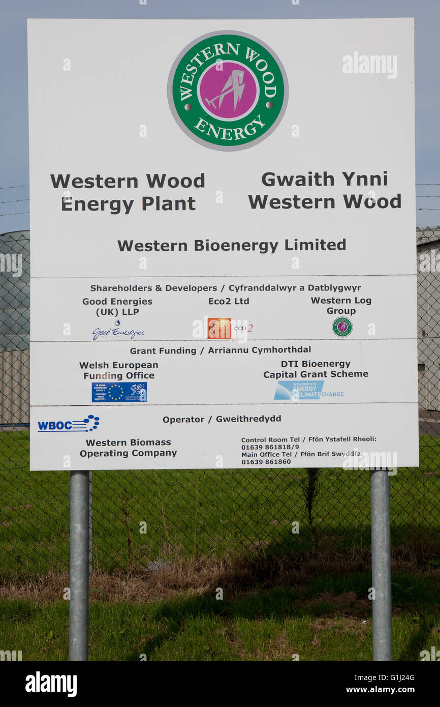 The Western Wood Energy Plant at Port Talbot, Wales. Stock Photo