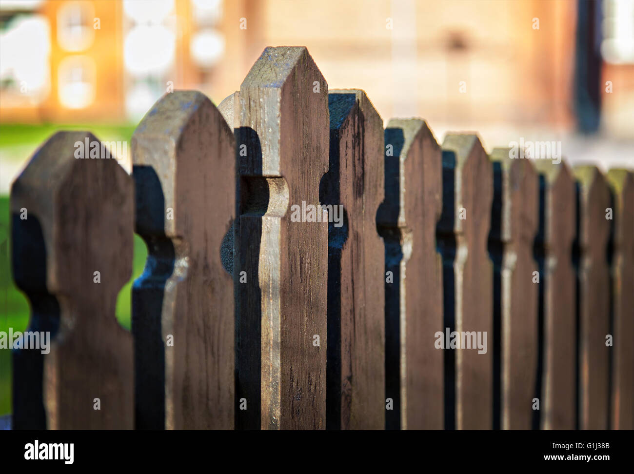 Wooden fence post at a park hi-res stock photography and images - Alamy