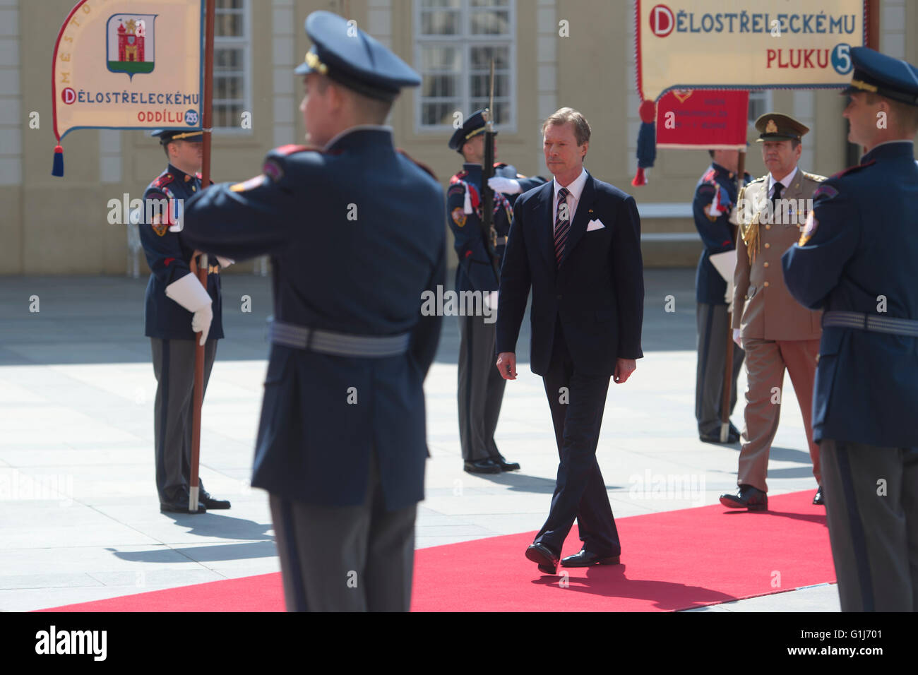 King of Bohemia and Holy Roman Emperor Charles IV contributed to the Czech Lands, President Milos Zeman said during a mass on Charles IV's 700th birth anniversary today, that was celebrated by Cardinal Dominik Duka and attended by top state officials and members of European ruling dynasties. The divine service was attended by three representatives of European ruling dynasties: Liechtenstein Hereditary prince Alois, Prince of Monaco Albert II, Luxembourg Grand Duke Henri I. (pictured) in Prague, Czech Republic, May 14, 2016. (CTK Photo/Michal Kamaryt) Stock Photo