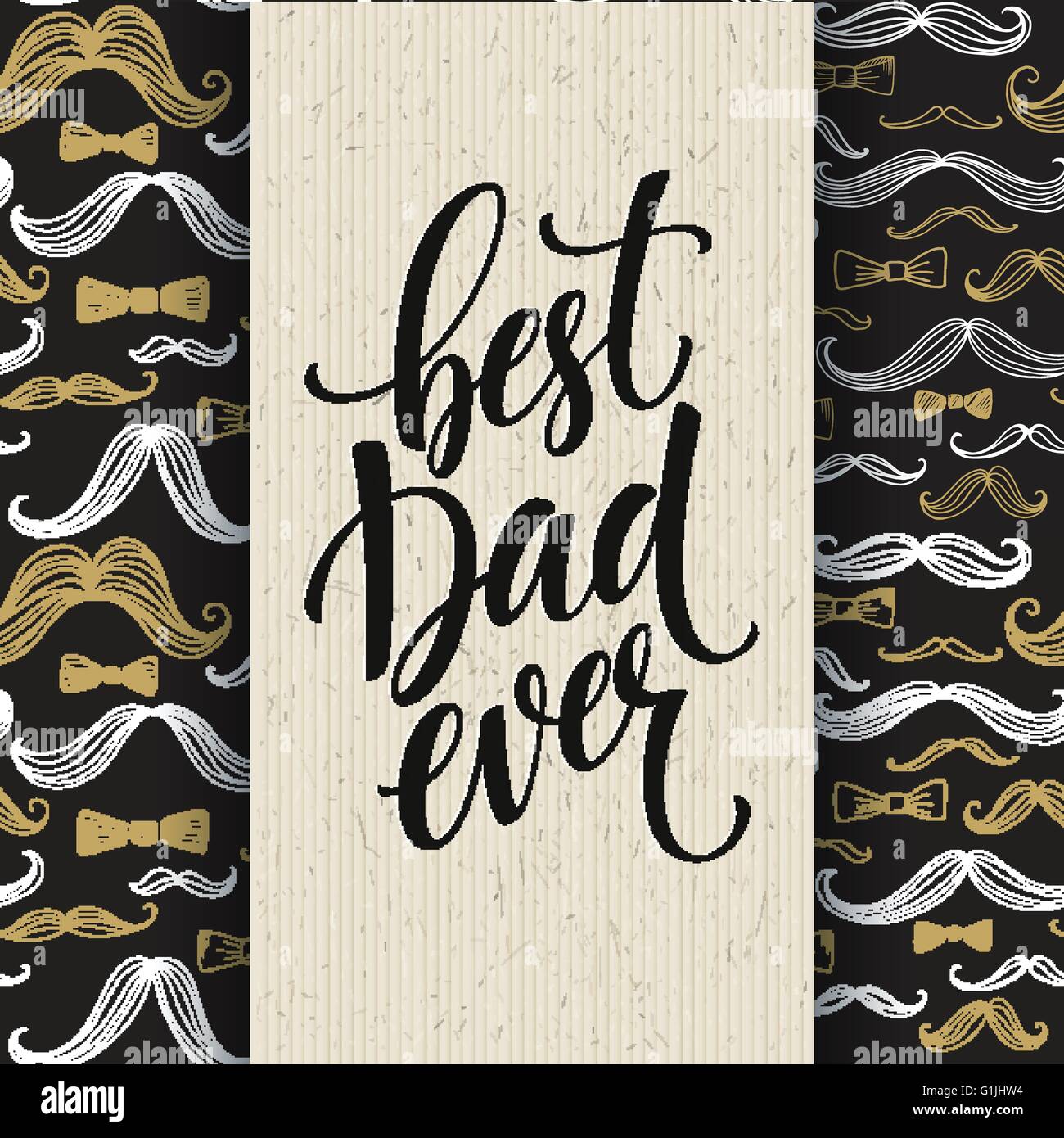 Happy fathers day background with greeting lettering and mustache ...