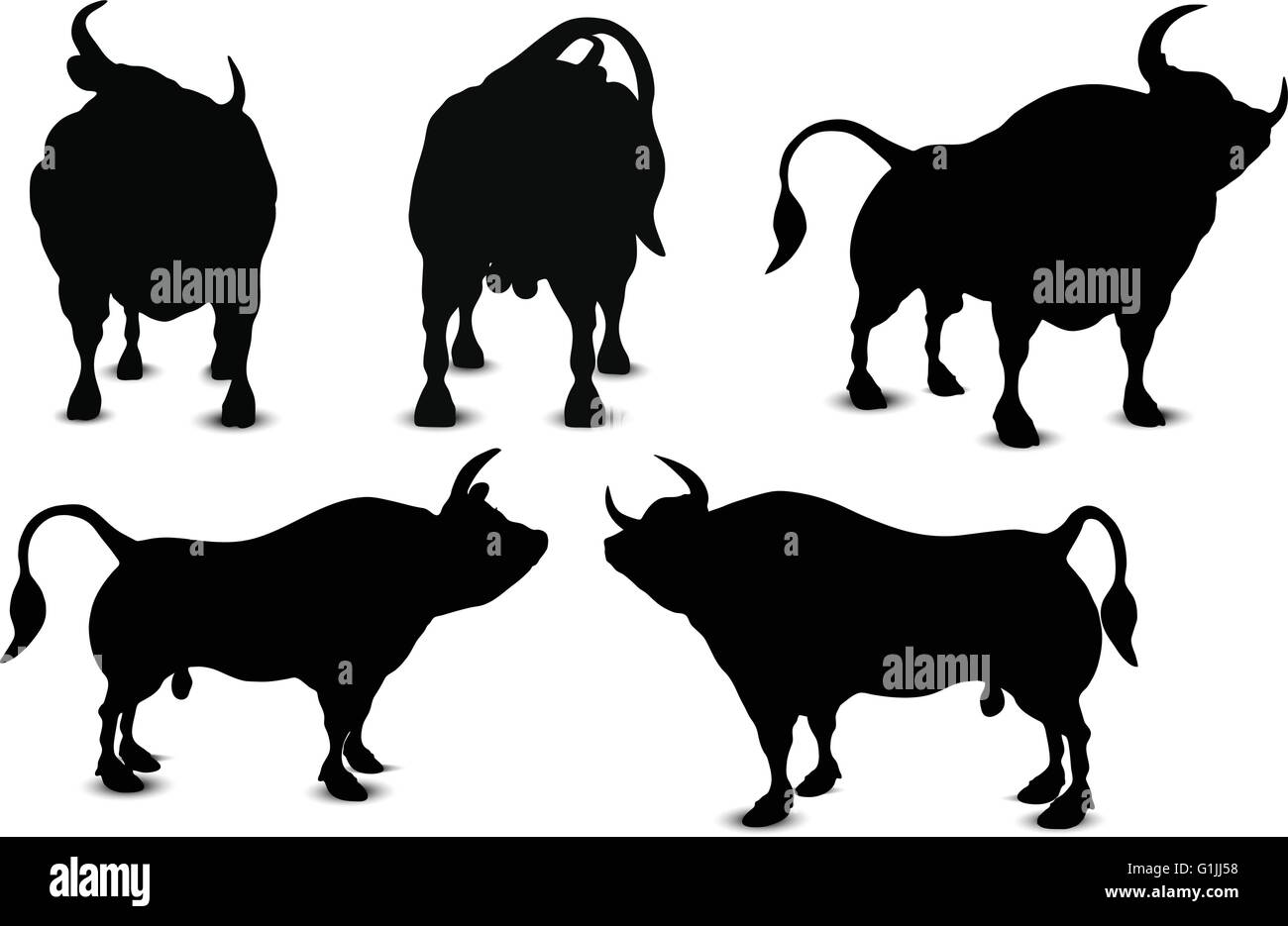 EPS 10 Vector illustration of Bull Silhouette Stock Vector Image & Art ...