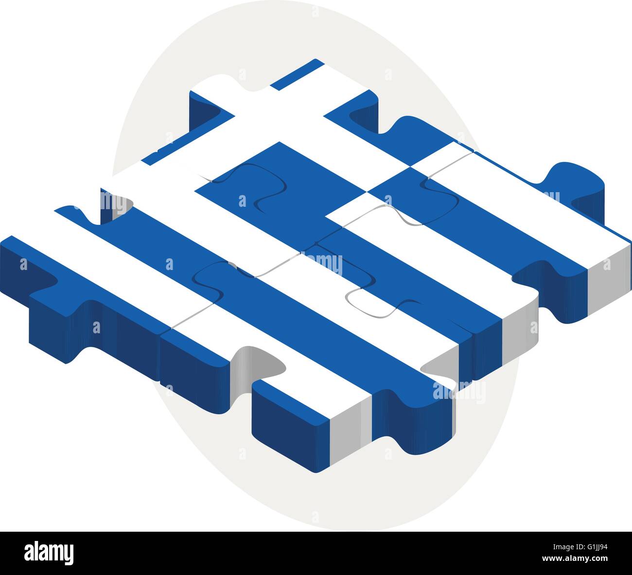 Vector illustration of Greece Flag in puzzle isolated on white ...
