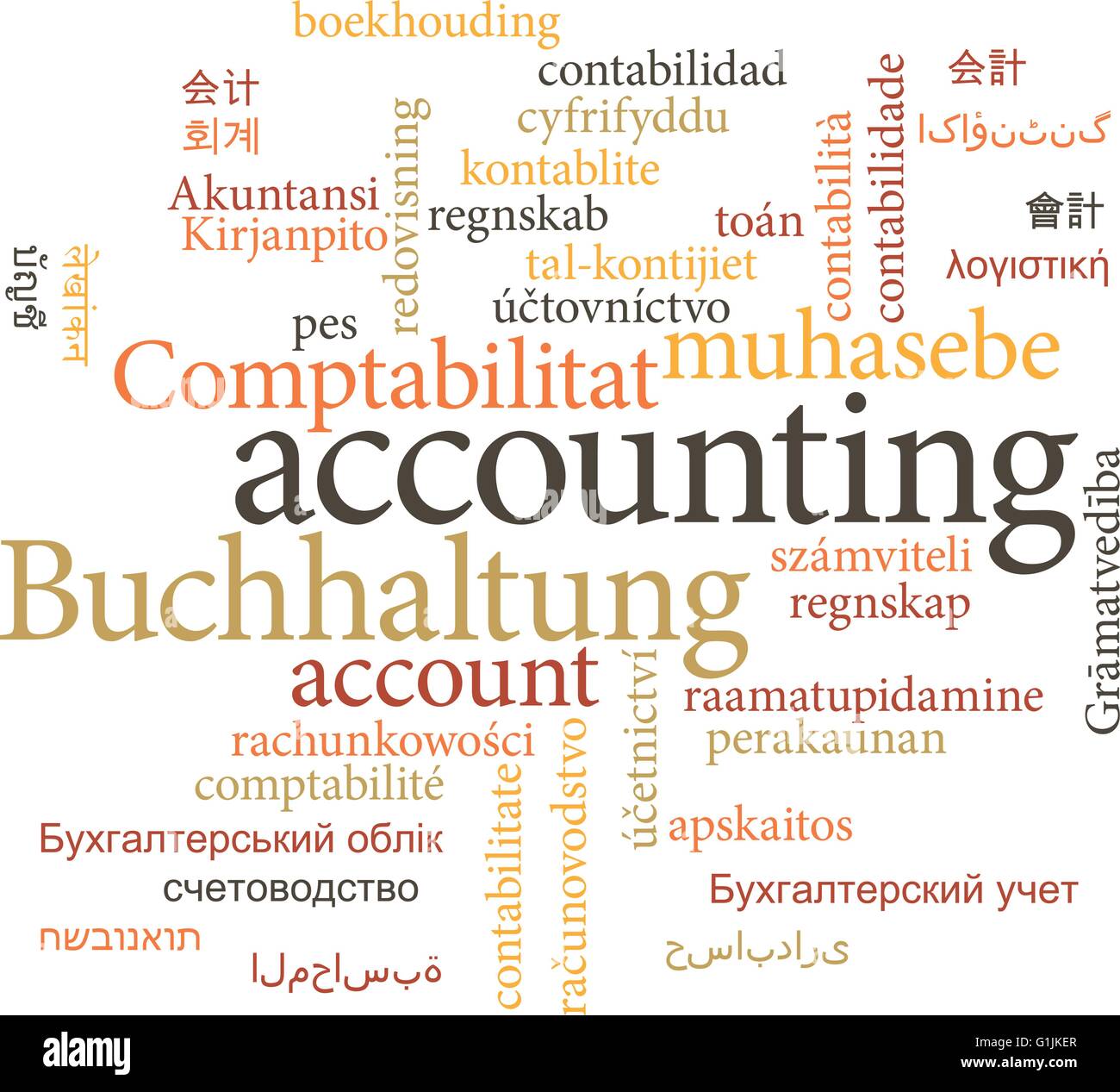 Illustration of the word accounting in word clouds isolated on white ...