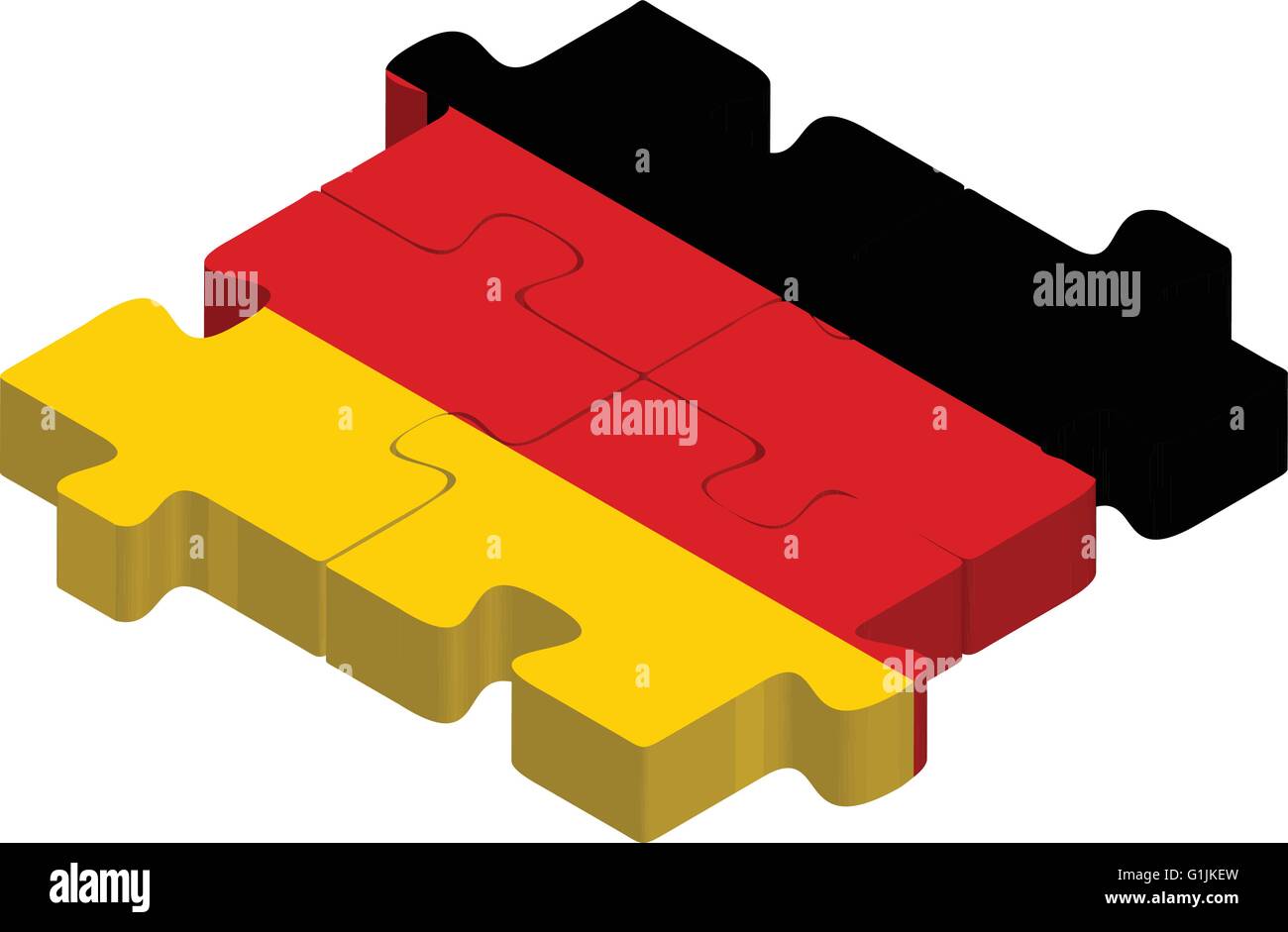 Vector illustration of German Flag in puzzle isolated on white background Stock Vector