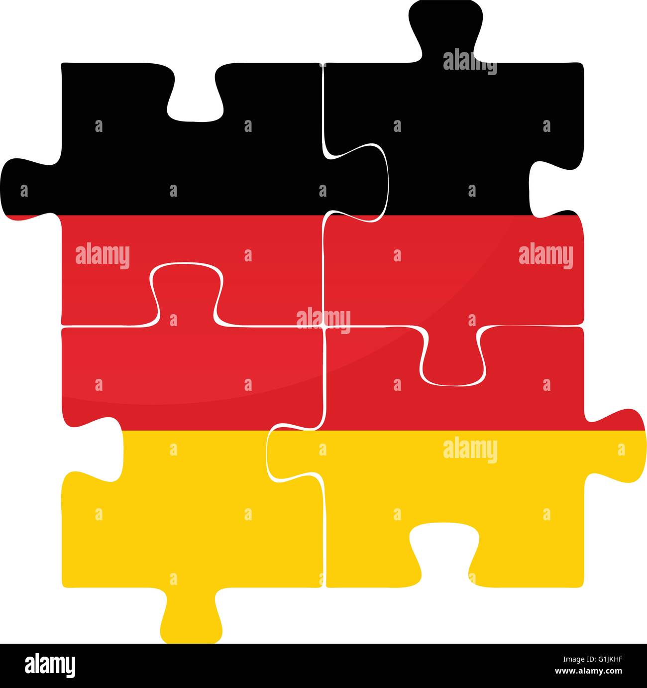 Vector illustration of German Flag in puzzle isolated on white ...