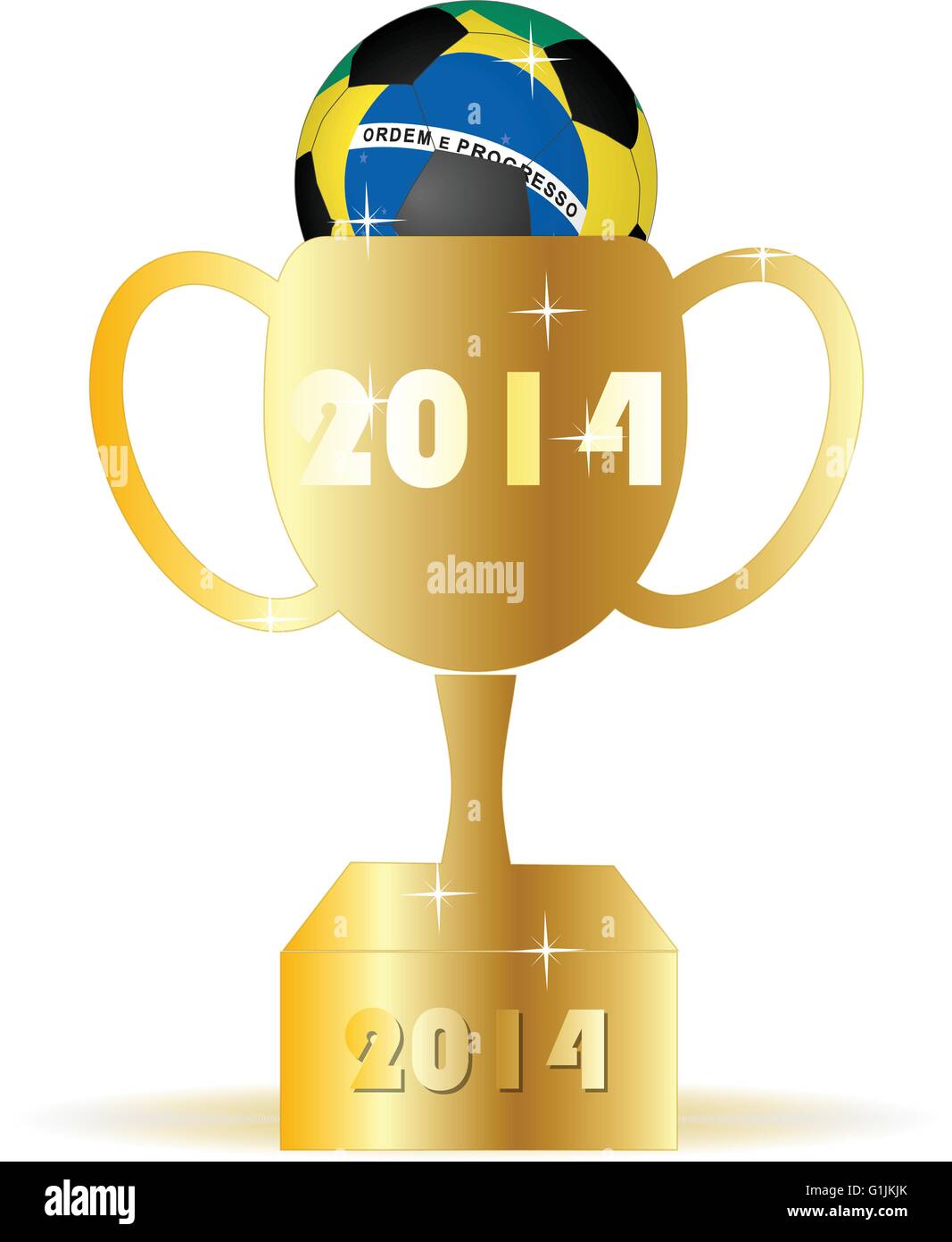 EPS 10 Vector illustration of Golden Soccer Trophy Stock Vector Image