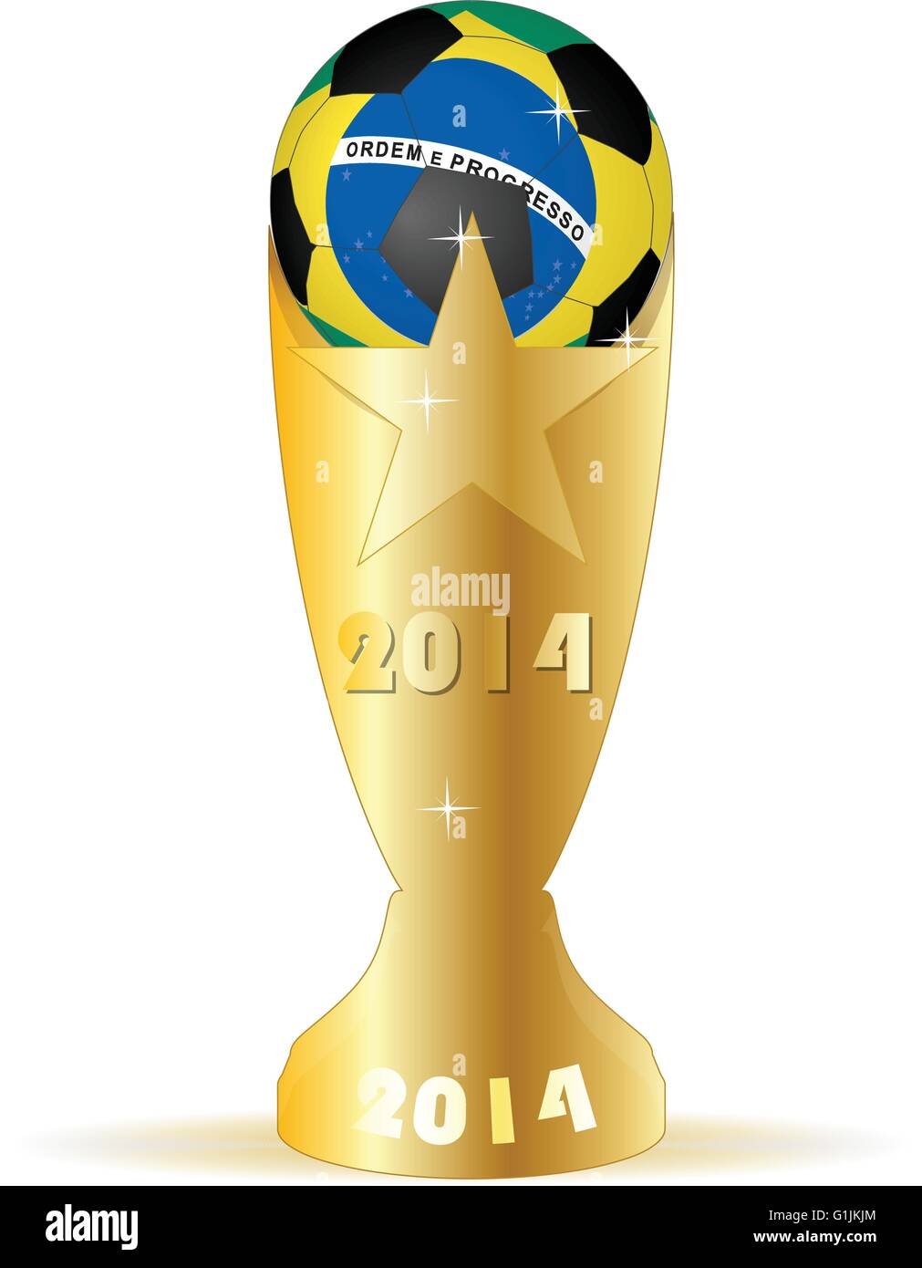 EPS 10 Vector illustration of Golden Soccer Trophy Stock Vector Image