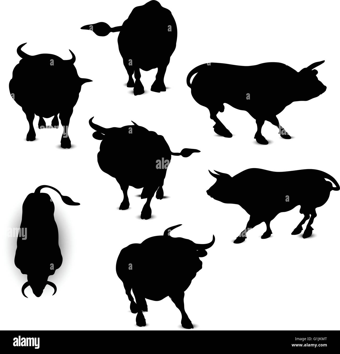 EPS 10 Vector illustration of Bull Silhouette Stock Vector Image & Art ...