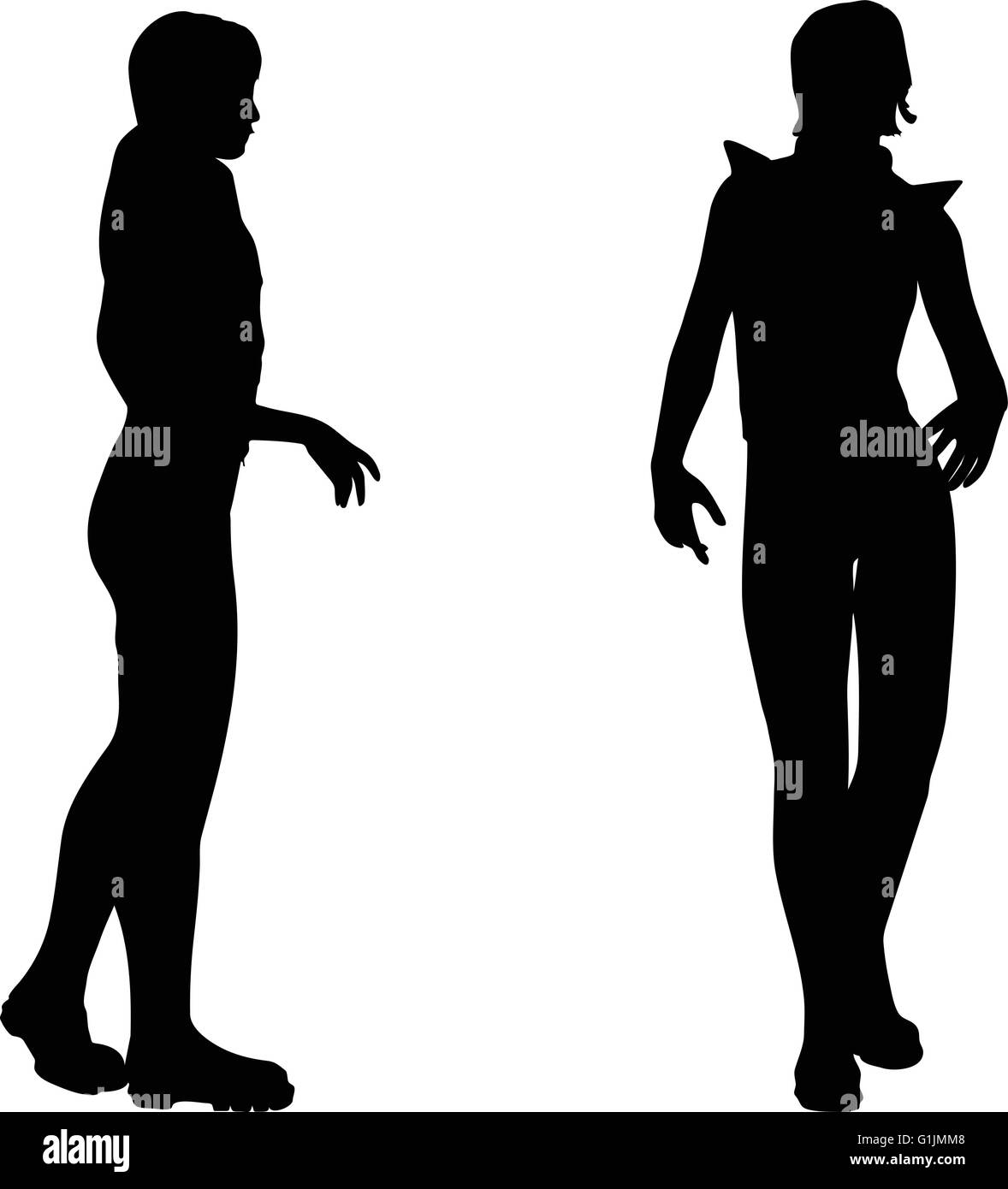 EPS 10 Vector of woman silhouette in Walking position on white ...
