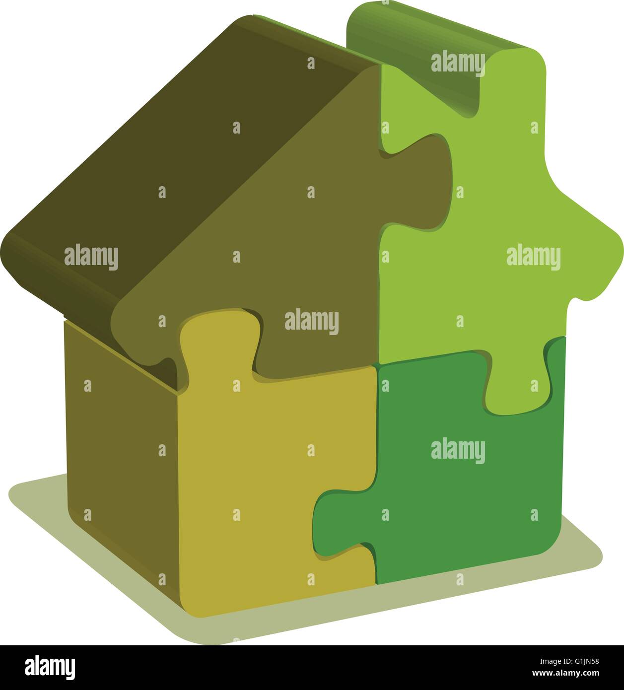 EPS 10 Vector Illustration of House puzzle Stock Vector Image & Art - Alamy