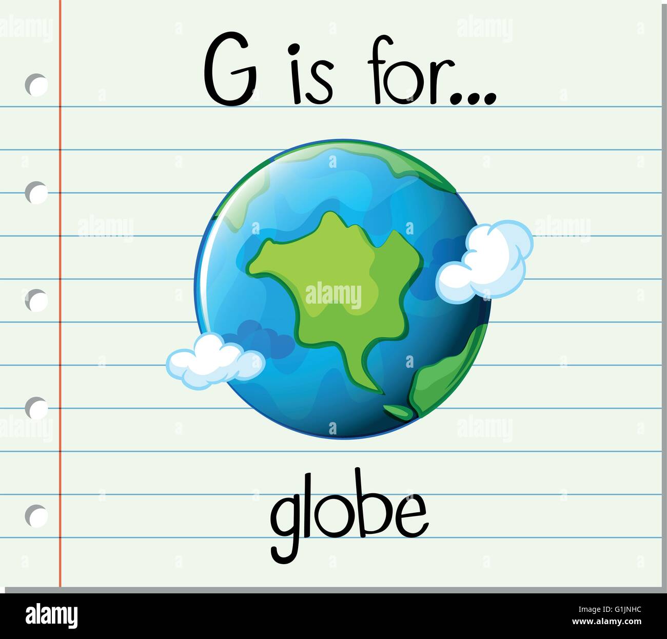 Flashcard letter G is for globe illustration Stock Vector Image & Art