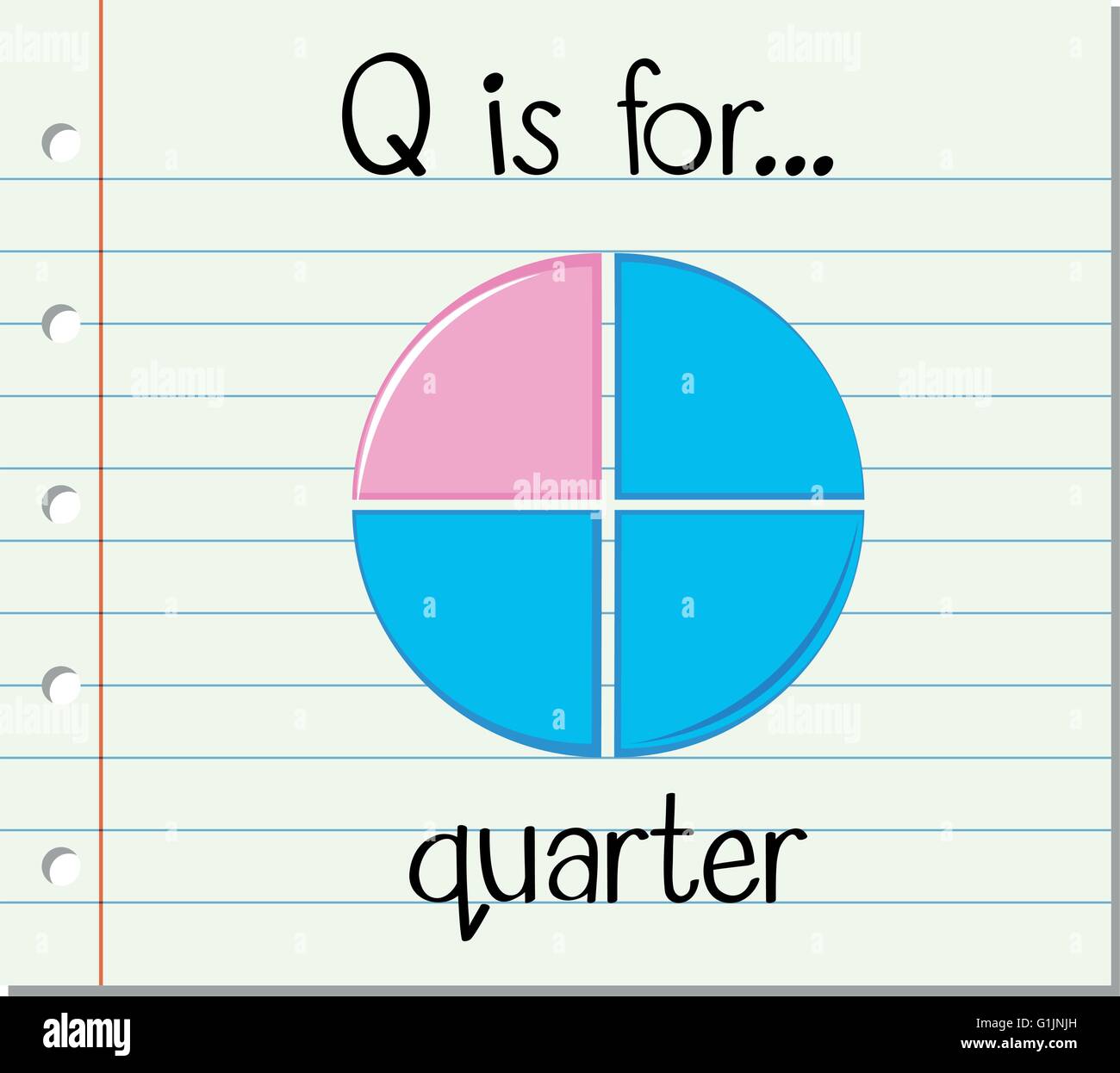 Flashcard letter Q is for quarter illustration Stock Vector Image & Art