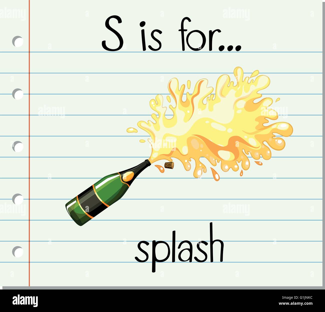 Flashcard letter S is for splash illustration Stock Vector Image & Art ...