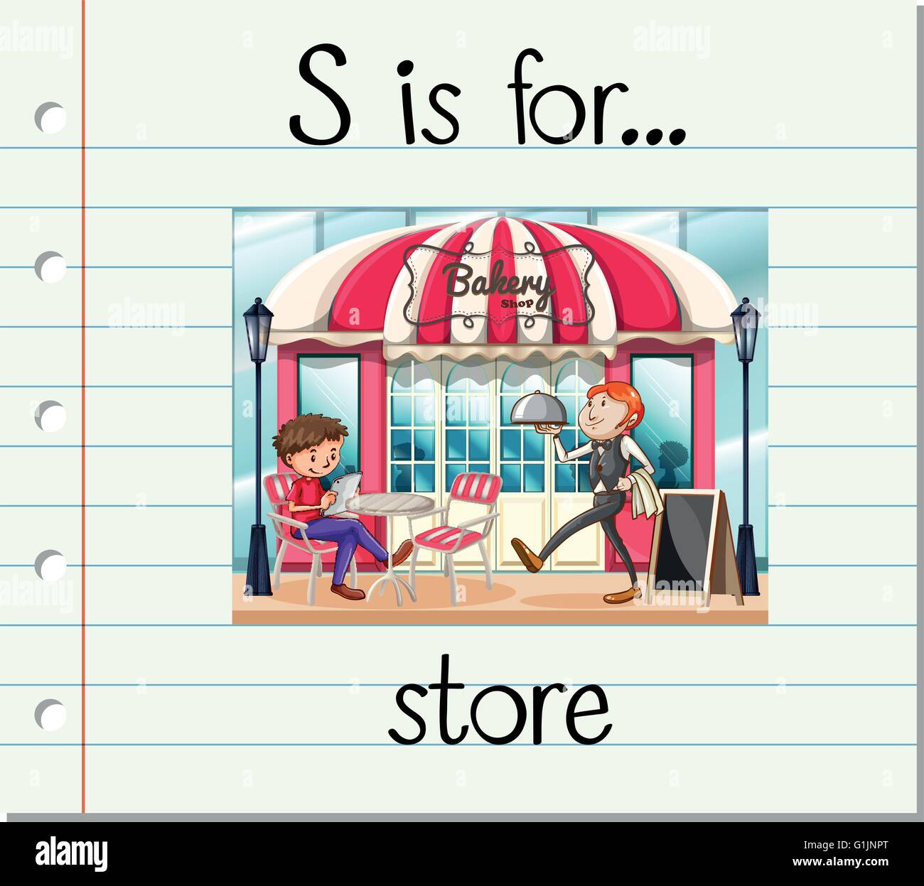 Flashcard letter S is for store illustration Stock Vector Image & Art ...