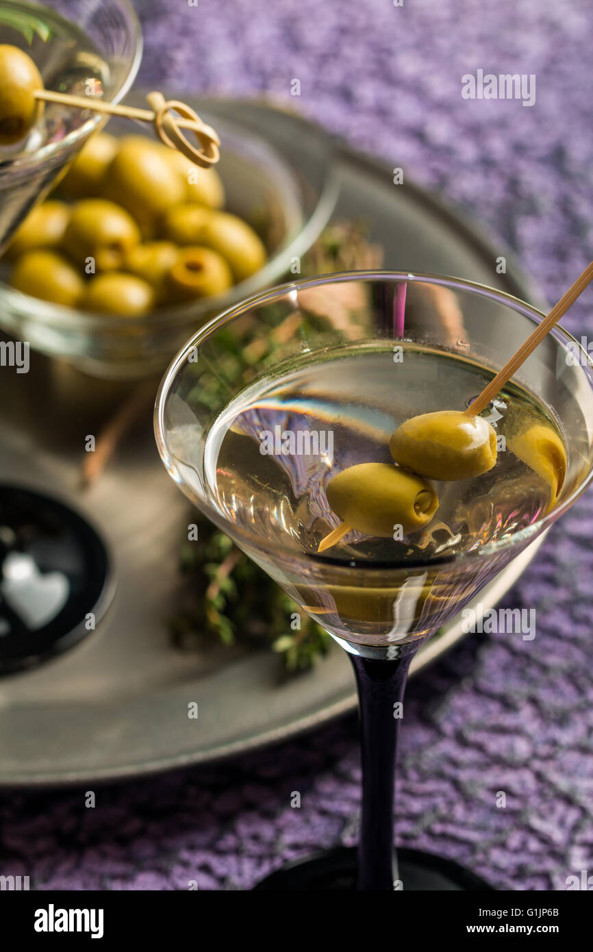 Two glasses of Dry Martini Stock Photo Alamy