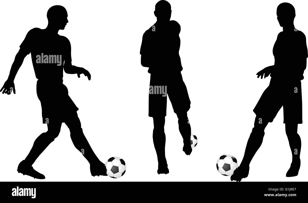 Strike Position Football player kicking ball in air Stock Vector Images - Alamy