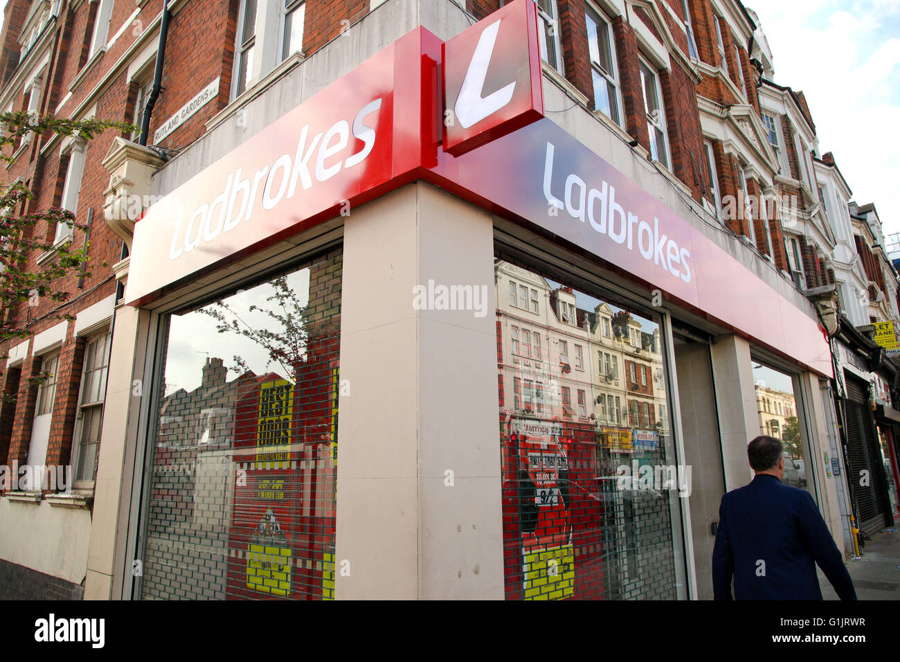 Shops and restaurants in Harringay Green Lanes, North London Stock