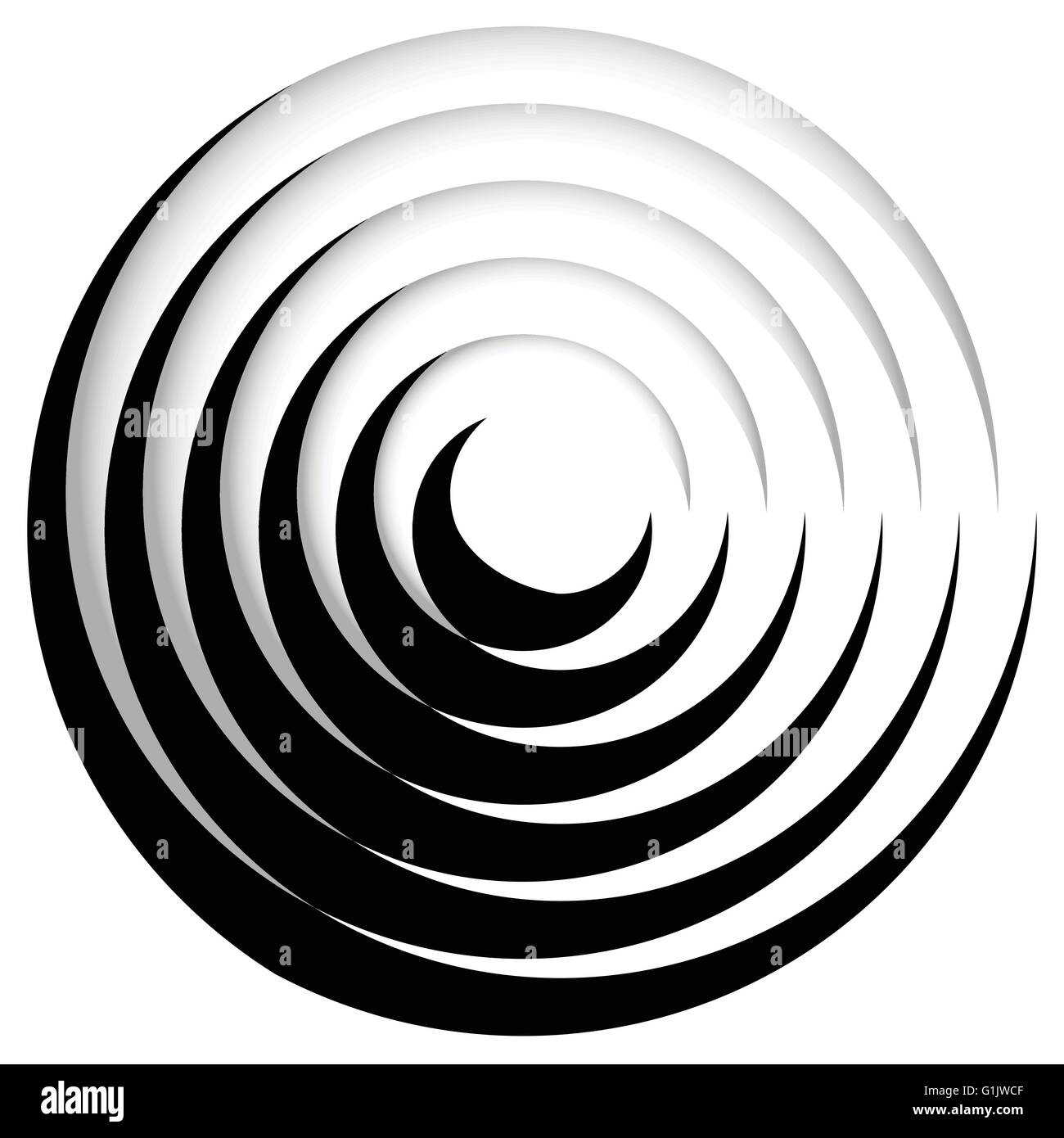 Simple concentric radiating circle graphics Black and White Stock ...