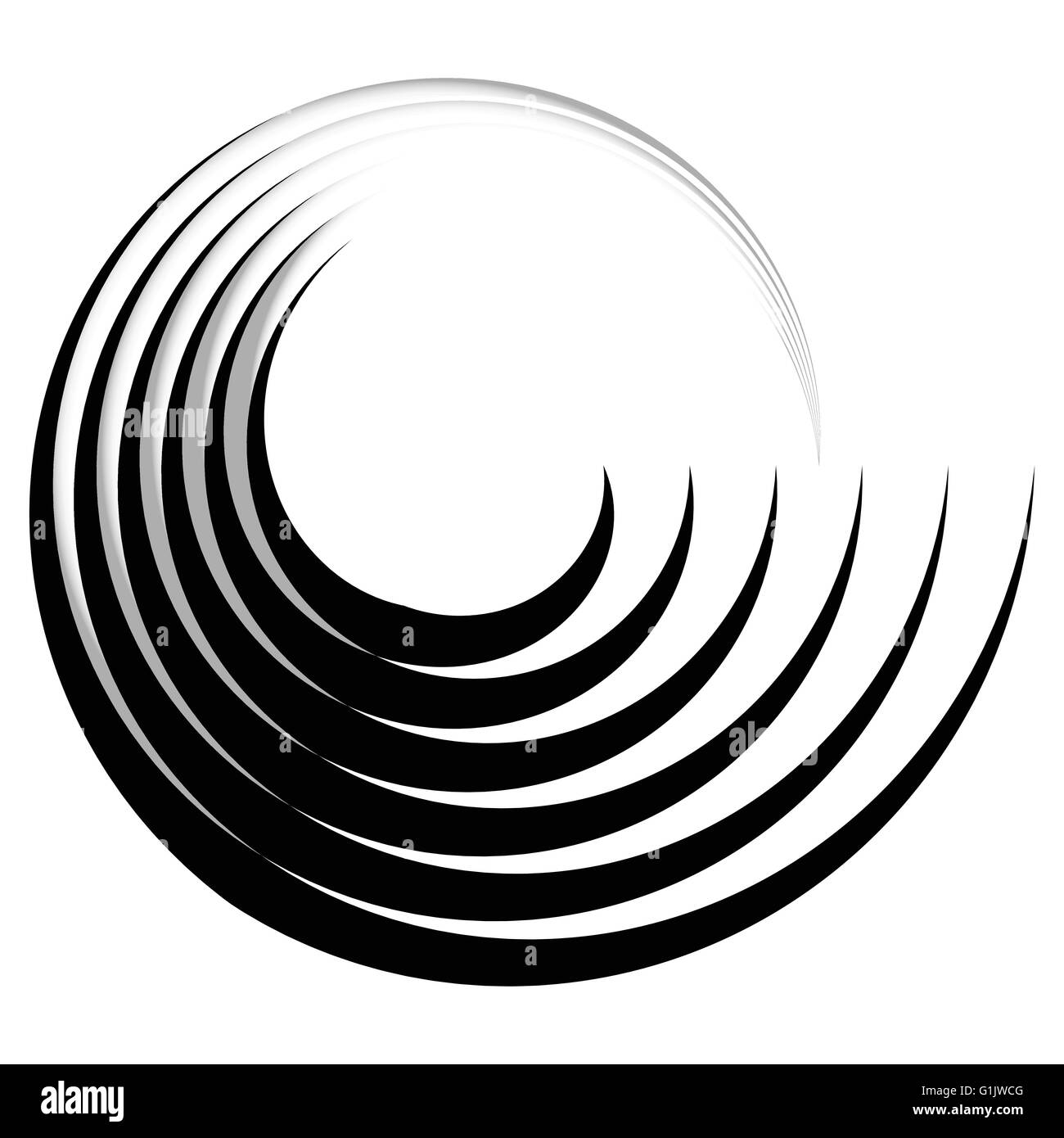 Concentric radiating circle graphics isolated on white stock vector