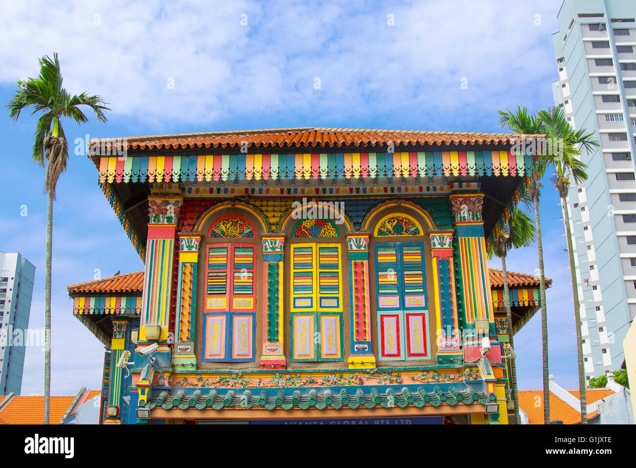 The historic villa of Tan Teng Niah, a pioneering Chinese businessman in Little India, Singapore Stock Photo