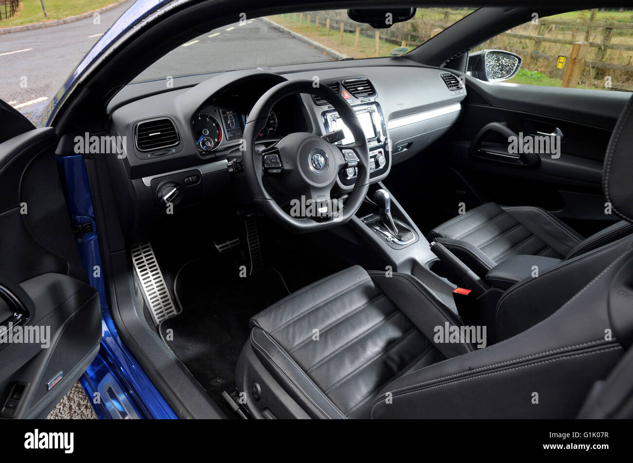 2009 VW Scirocco R performance car interior Stock Photo