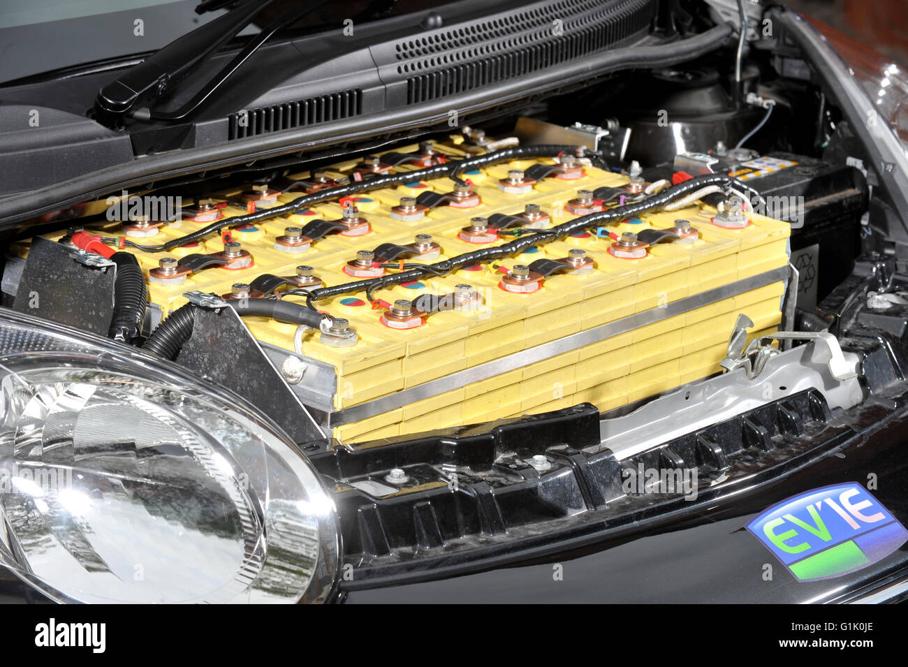 Battery in an electric Citroen C1 car, 2009 Stock Photo - Alamy