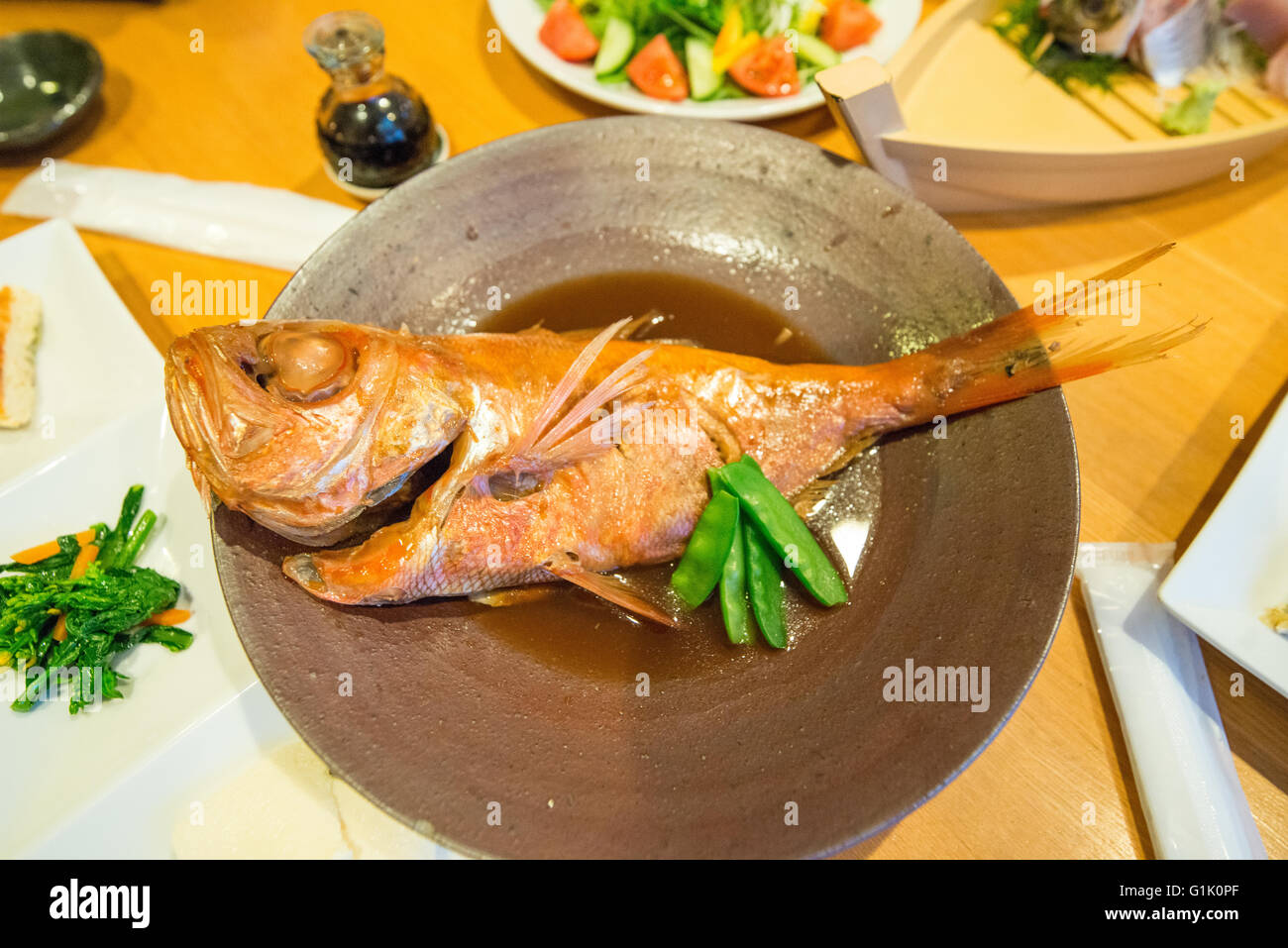 Japanese fish dish Stock Photo - Alamy