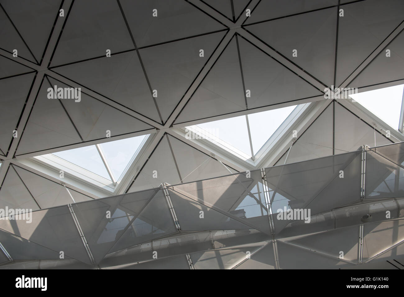 Structure of commercial ceiling and roof design Stock Photo