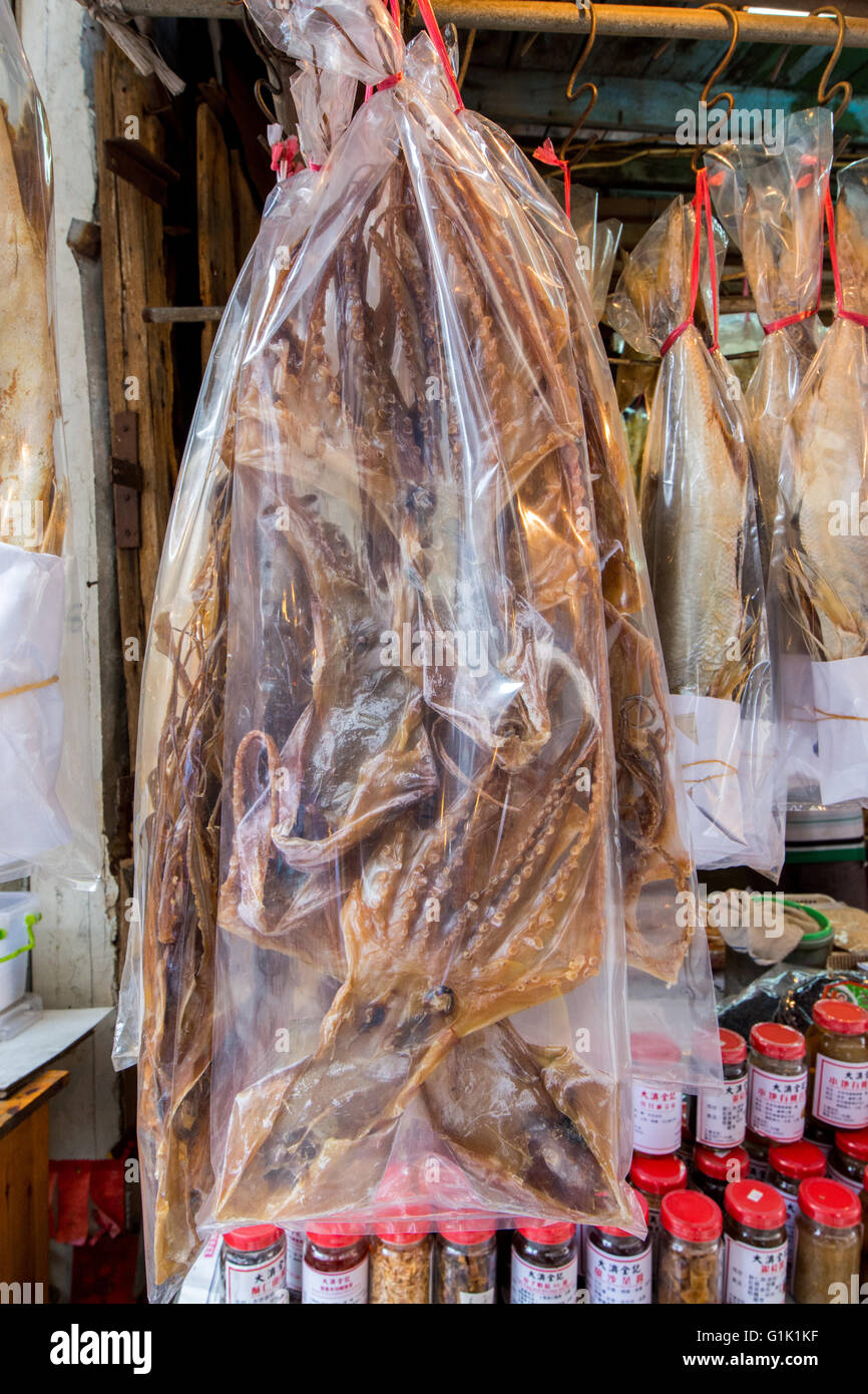 Dried squid and cuttlefish Stock Photo