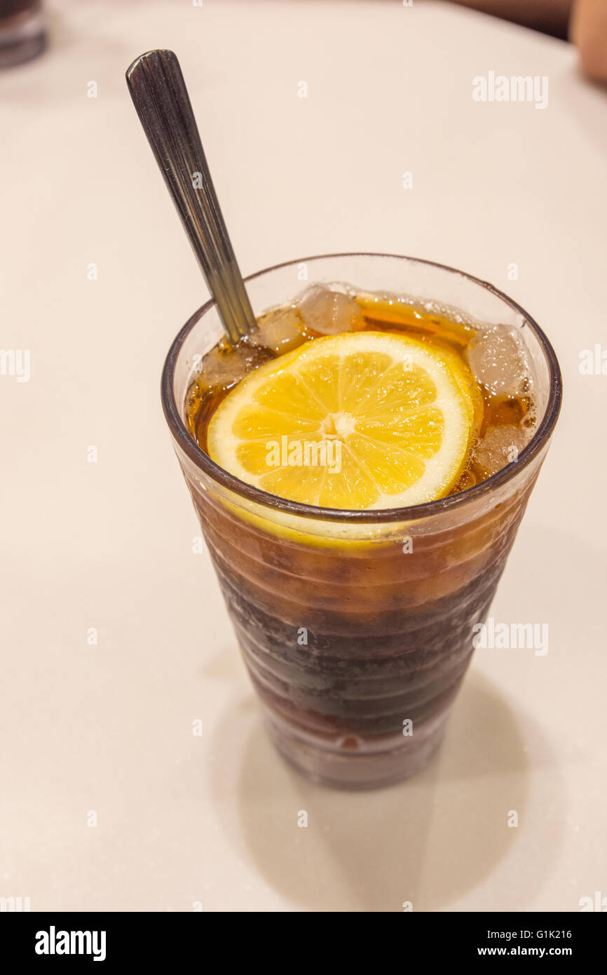 Lemon iced tea Stock Photo