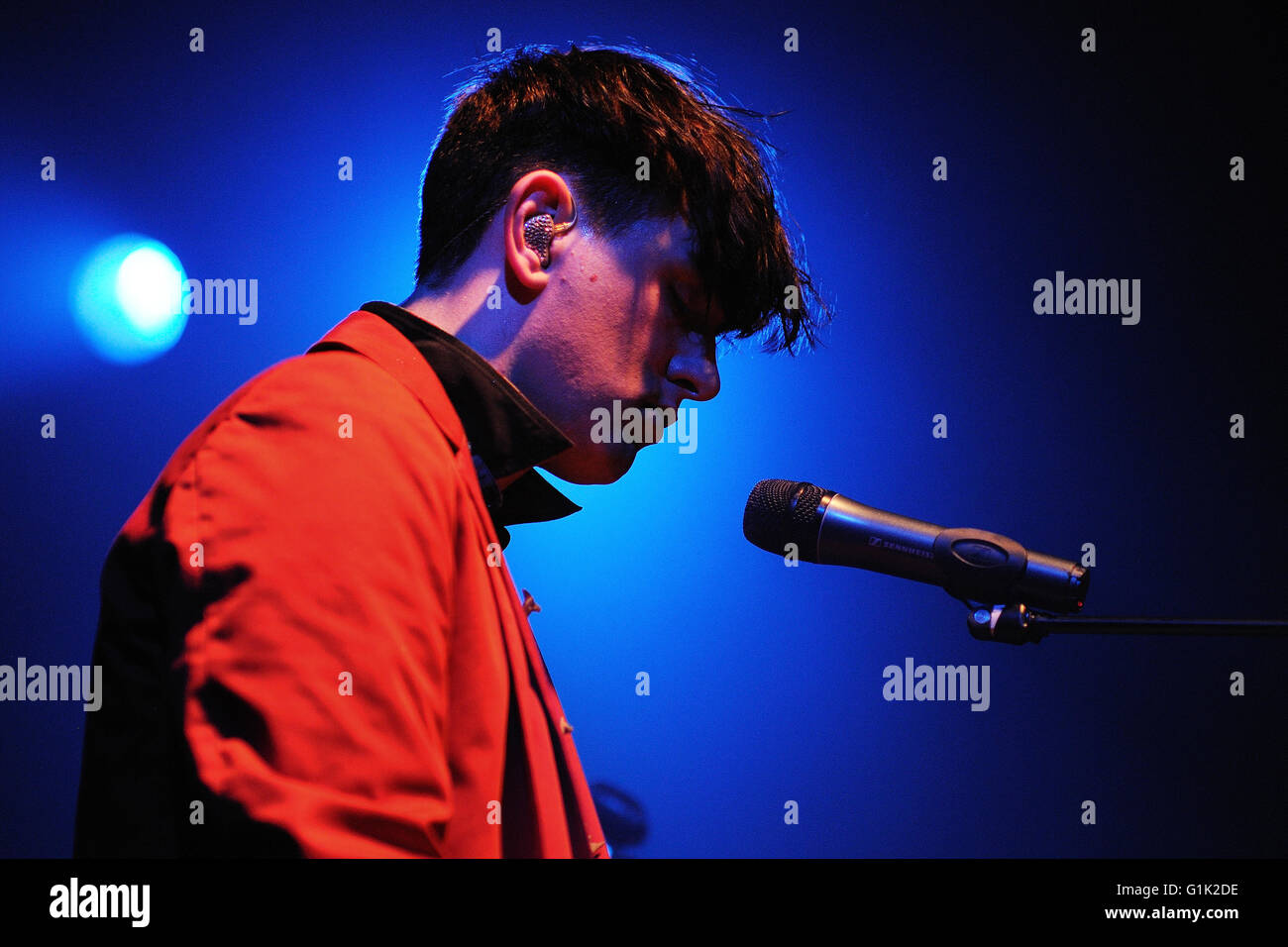 BARCELONA - OCT 14: Patrick Wolf (singer) performs at Apolo on October 14, 2011 in Barcelona, Spain. Stock Photo
