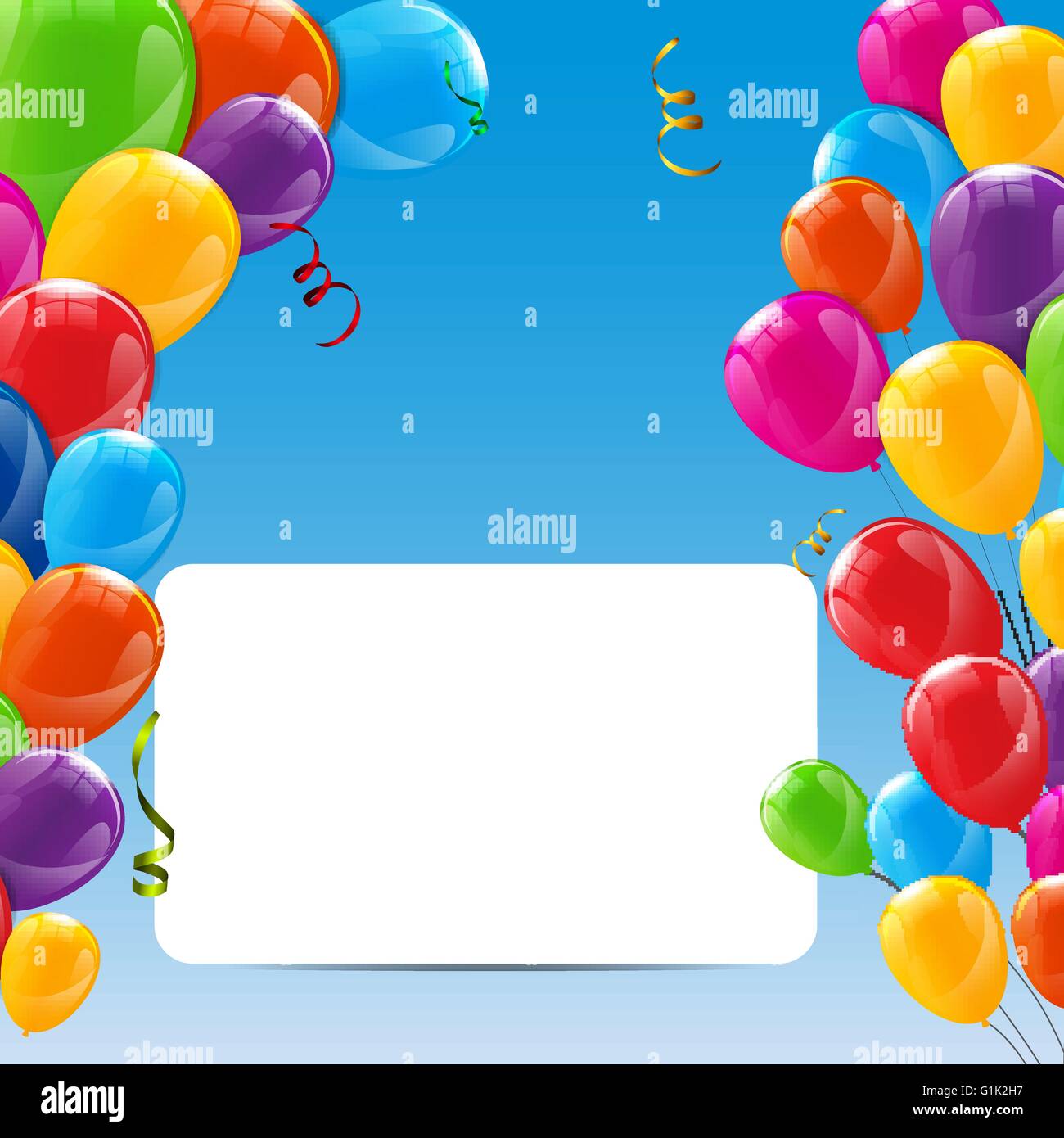 Color Glossy Happy Birthday Balloons Banner Background Stock Vector Image &  Art - Alamy