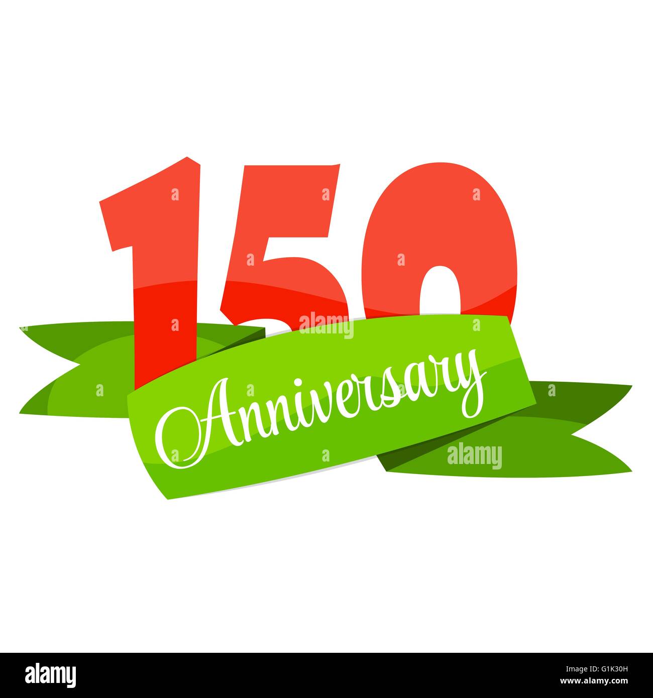 Cute Template 150 Years Anniversary Sign Vector Illustration Stock Vector