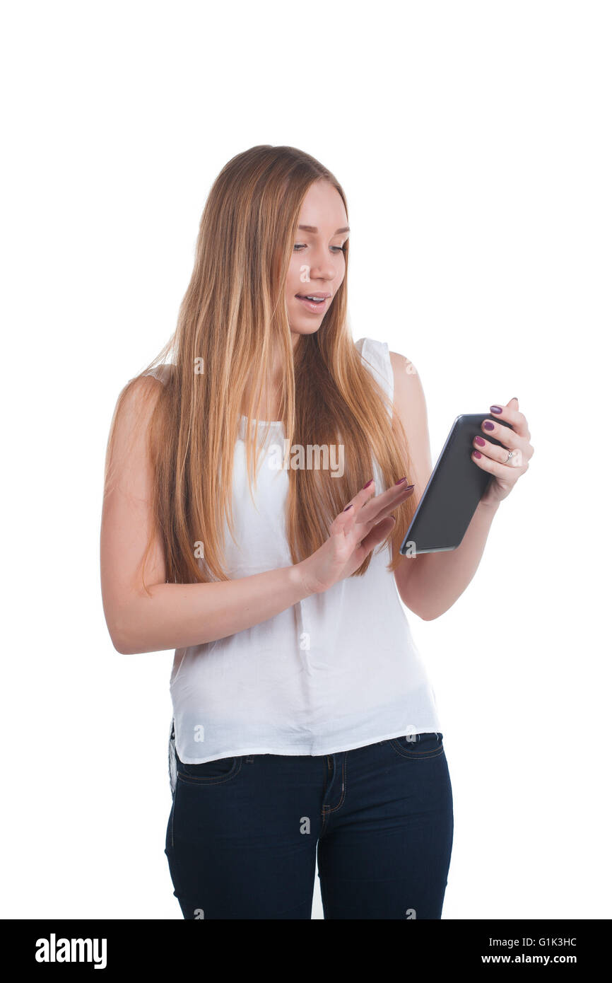 Woman with tablet computer Stock Photo