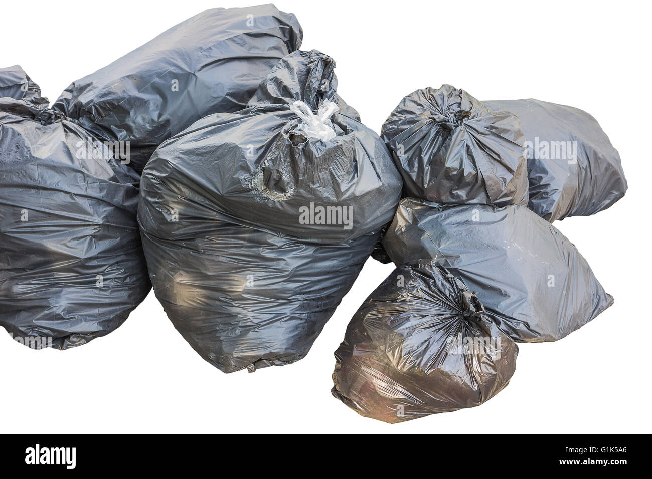 Three big blacks garbage bags full of trash Stock Photo - Alamy
