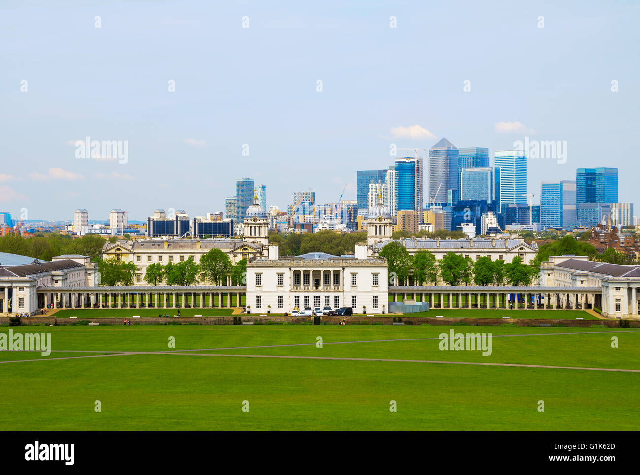 Cityscape view from Greenwich hill of London, England, UK Stock Photo
