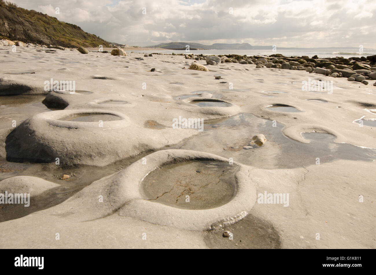 Ammonite pavement, monmouth beach hires stock photography and images