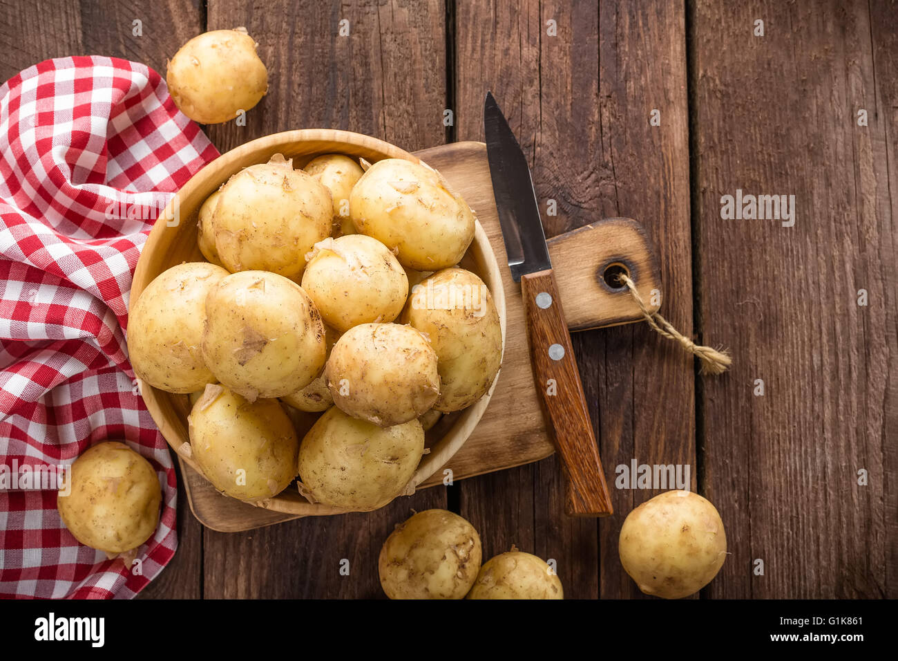 raw new potato Stock Photo