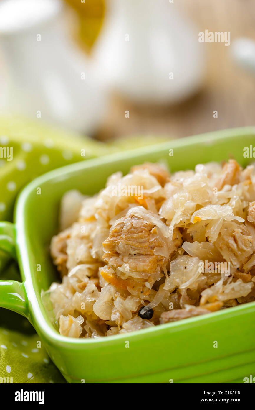 bigos, sour cabbage with meat Stock Photo