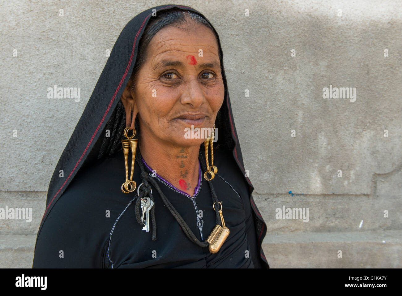 Kutchi Rabari Lady, Kutch Stock Photo