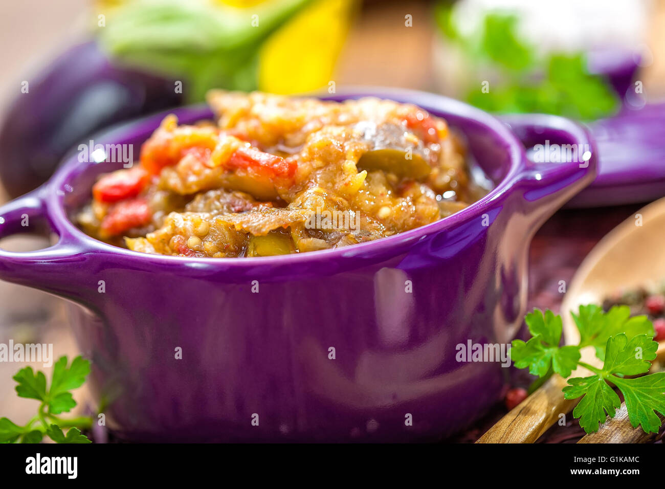 eggplant puree Stock Photo