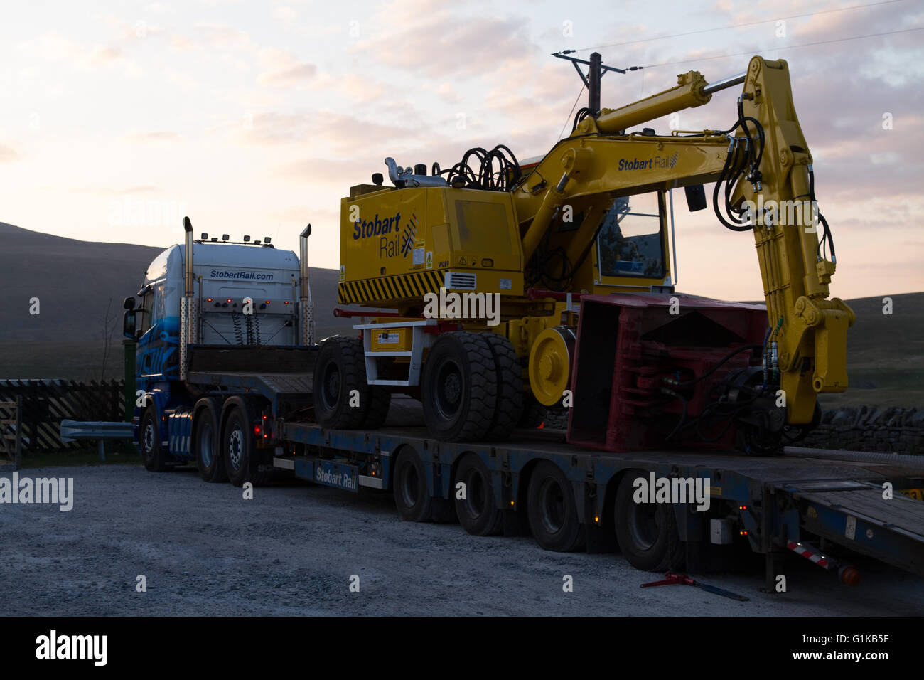 Stobart Rail Civil Engineering Road Rail On Track Plant Machine stands