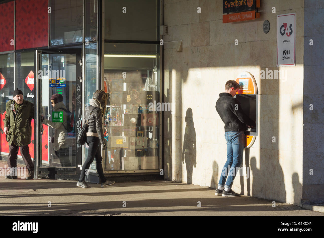 Cash dispenser at Balti jaam railway station in Tallinn Estonia Stock Photo  - Alamy