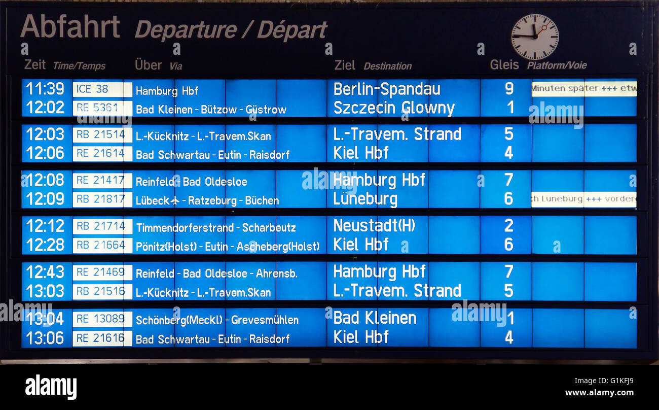 German Train Departure Time High Resolution Stock Photography and