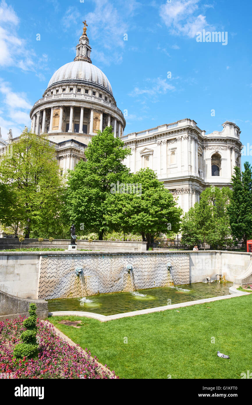 Saint Paul's Cathedral From Festival Gardens London UK Stock Photo
