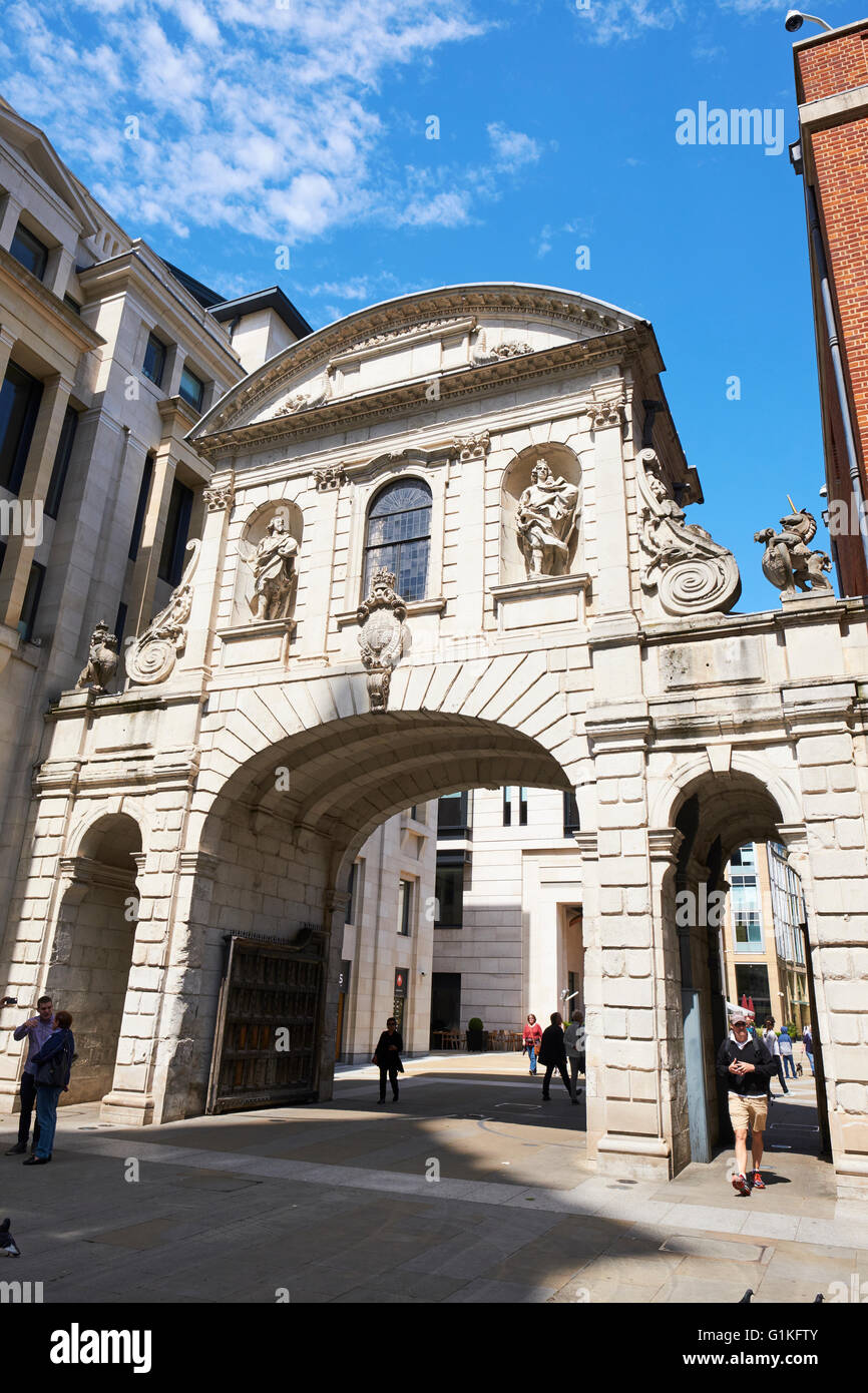 Temple Bar Gate Designed By Christopher Wren Entrance To Paternoster Square London UK Stock Photo