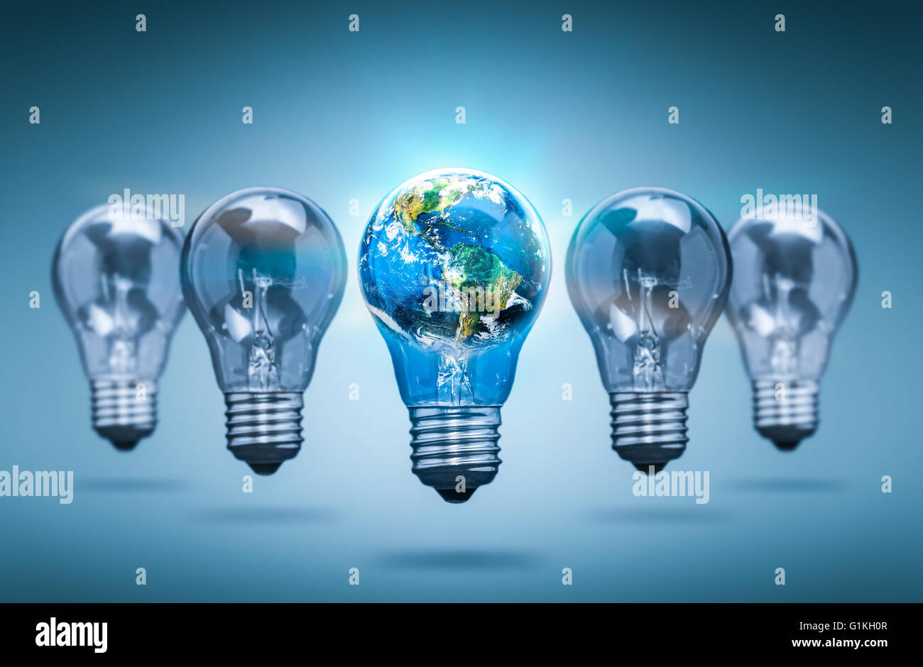 Bulb Light Earth Global World Ecology - Stock Image Stock Photo