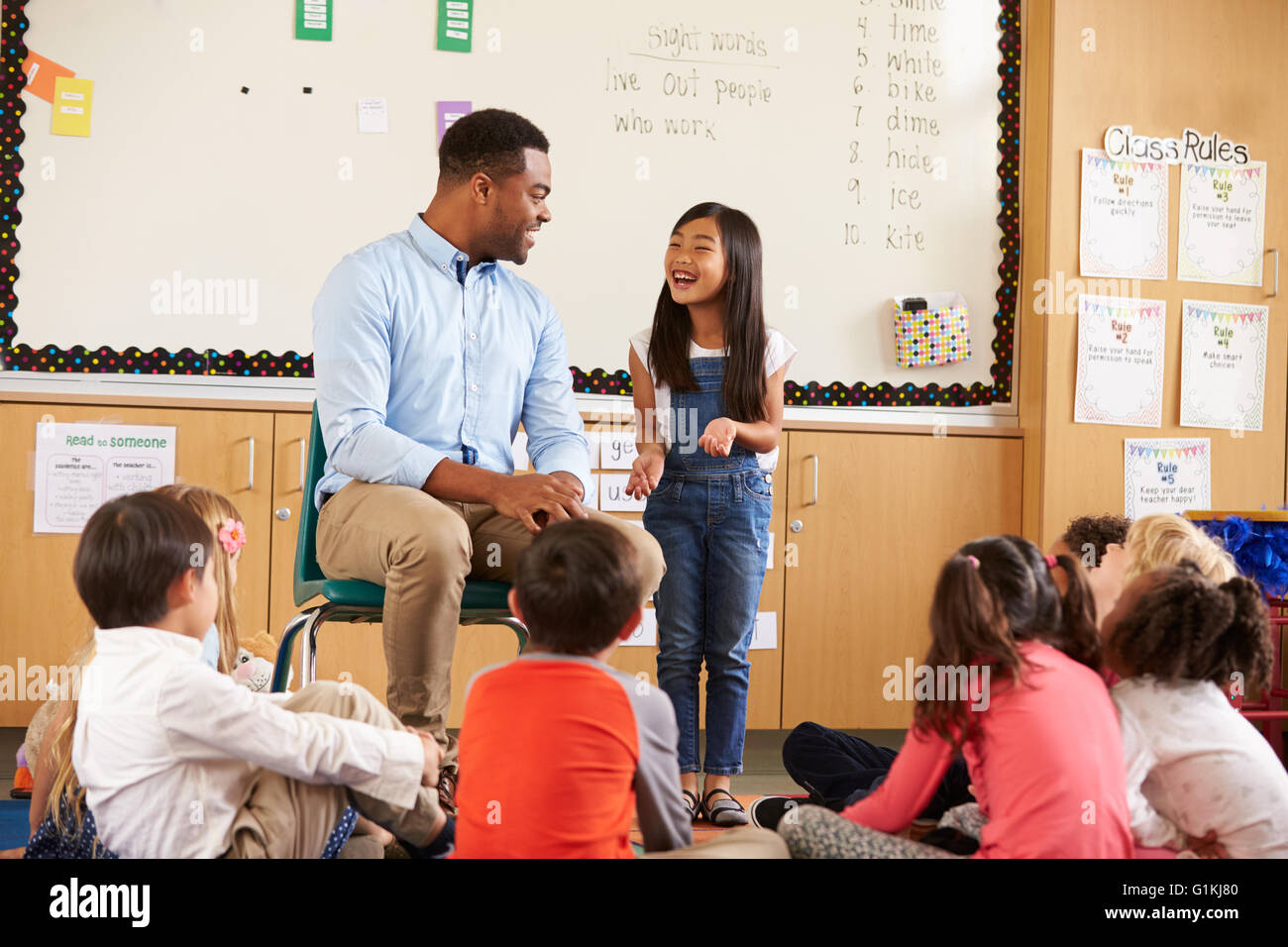 Child Speaking In Class Child talking class presentation hi-res stock photography and images ...