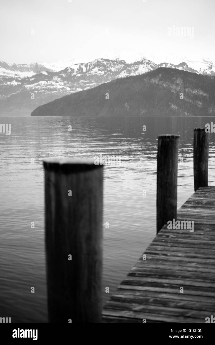Lakes the alps Black and White Stock Photos & Images - Alamy